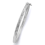 14K White Gold 5mm Crystal DC Flexible Bangle