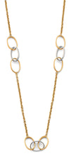 Load image into Gallery viewer, 14K Two Tone Gold Triple Together Oval Necklace