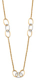 14K Two Tone Gold Triple Together Oval Necklace