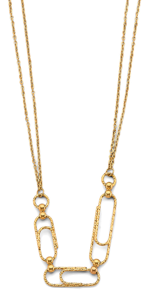 14K Yellow Gold DC Paperclip Necklace