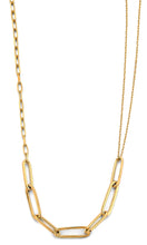 Load image into Gallery viewer, 14K Yellow Gold Paperclip With Different Link Necklace