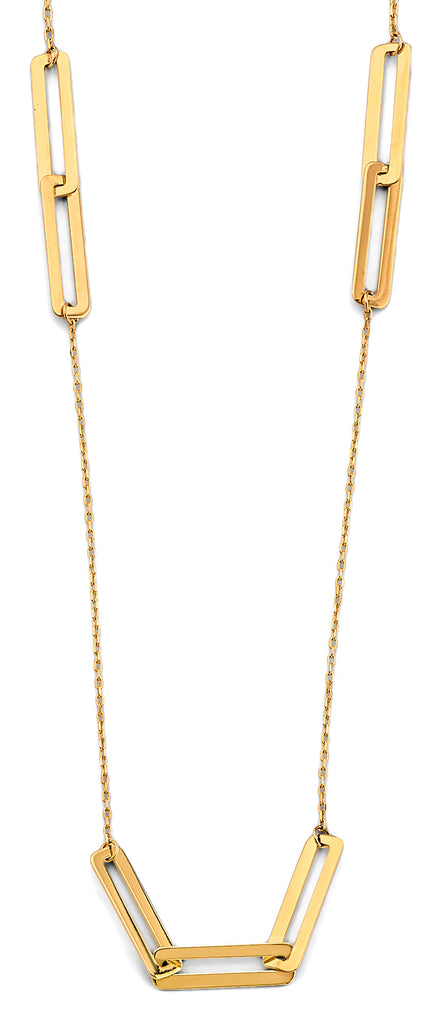 14K Yellow Gold Flat Paperclip Necklace