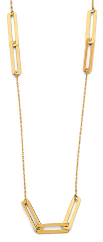 14K Yellow Gold Flat Paperclip Necklace