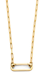 14K Yellow Gold Paperclip Lock Necklace