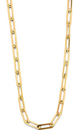 14K Yellow Gold Flat Paperclip Necklace