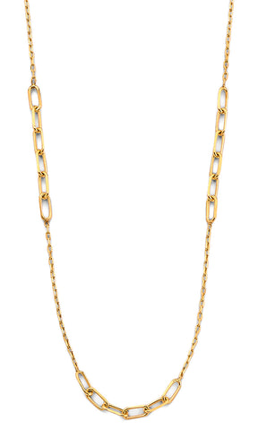 14K Yellow Gold Light Mixed Necklace