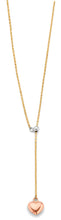 Load image into Gallery viewer, 14K Tri Color Gold Heart String Necklace