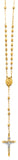 14K Two Tone Gold 4mm Disco Ball Rosary Necklace