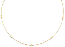 Load image into Gallery viewer, 14K Yellow Gold String Necklace With Square And Round Ball