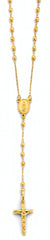 14K Yellow Gold 2.5mm Disco Ball Rosary Necklace