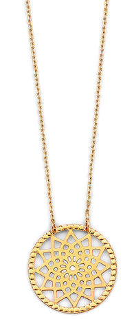 14K Yellow Gold Open Crown Necklace