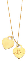 Load image into Gallery viewer, 14K Yellow Gold Mom 2 Heart Pendant Necklace