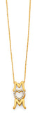 14K Yellow Gold CZ Mom Necklace