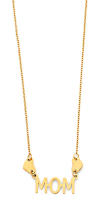 14K Yellow Gold Mom Necklace