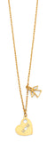 14K Yellow Gold Mom Heart And Angle Pendant Necklace