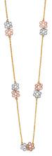 Load image into Gallery viewer, 14K Tri Color Flower Necklace