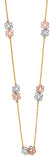 14K Tri Color Flower Necklace