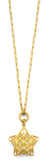 14K Yellow Gold Meshed Star Necklace