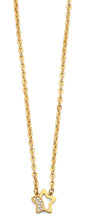 Load image into Gallery viewer, 14K Yellow Gold CZ Open Star Necklace