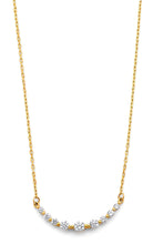 Load image into Gallery viewer, 14K Yellow Gold Curved Gradated Round CZ Necklace