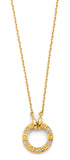 14K Yellow Gold CZ Circle Necklace