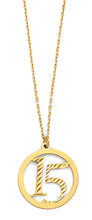 Load image into Gallery viewer, 14K Yellow Gold 15 Years Necklace