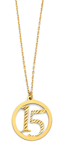 14K Yellow Gold 15 Years Necklace