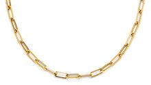 Load image into Gallery viewer, 14K Yellow Gold Hollow Plain Paperclip Necklace