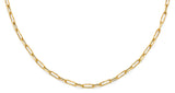 14K Yellow Gold Hollow Paperclip 1+1 Necklace