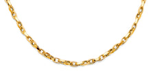 Load image into Gallery viewer, 14K Yellow Gold Hollow Flat Tube Oval Rolo Necklace