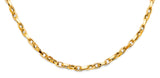 14K Yellow Gold Hollow Flat Tube Oval Rolo Necklace