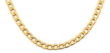 14K Yellow Gold Hollow Dia Bar Curb Necklace