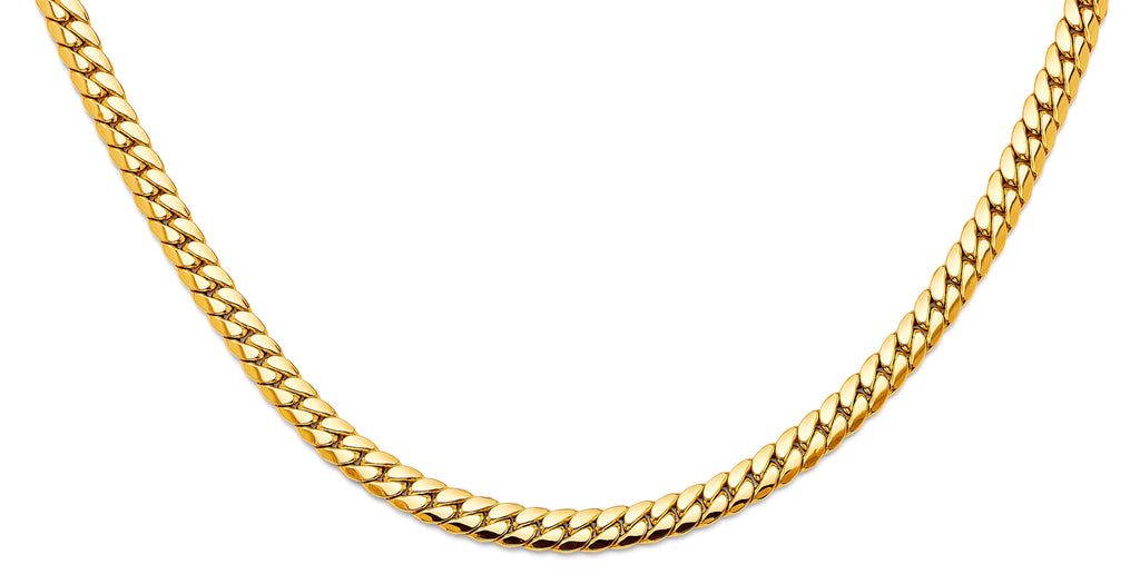 14K Yellow Gold Hollow Tight Curb Necklace