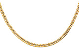 14K Yellow Gold Hollow Concaved Curb Necklace