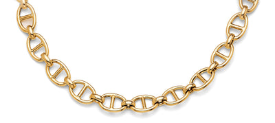 14K Yellow Gold Hollow Fancy Mariner Necklace