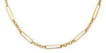 Load image into Gallery viewer, 14K Yellow Gold Hollow Paperclip Oval Link Necklace