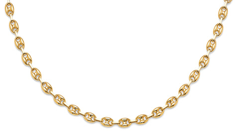 14K Yellow Gold Mariner Puffed Necklace