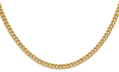 14K Yellow Gold Hollow Roundish Curb Necklace