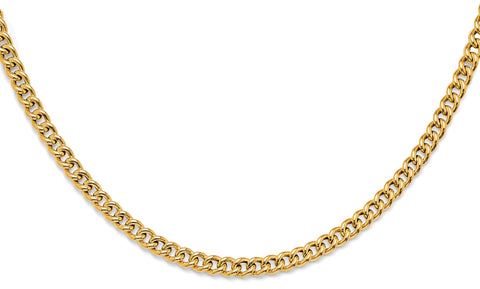 14K Yellow Gold Hollow Roundish Curb Necklace