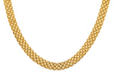 14K Yellow Gold Hollow Bismark Style Necklace