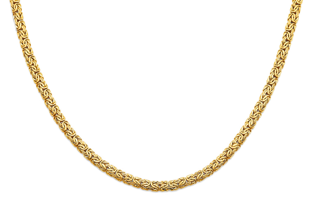 14K Yellow Gold Hollow Byzantine Necklace