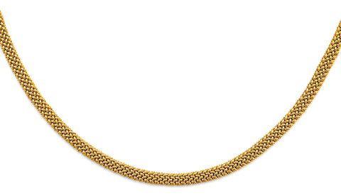 14K Yellow Gold Hollow Mesh Design Necklace