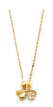 Load image into Gallery viewer, 14K Yellow Gold 3 Leaves Clover Necklace