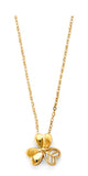 14K Yellow Gold 3 Leaves Clover Necklace