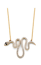 Load image into Gallery viewer, 14K Two Tone CZ Snake Necklace