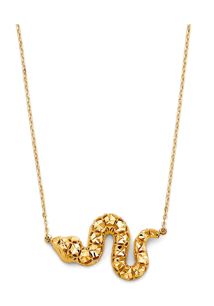 14K Yellow Gold Meshed Snake Necklace