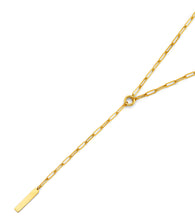 Load image into Gallery viewer, 14K Yellow Gold Hanging Bar Necklace