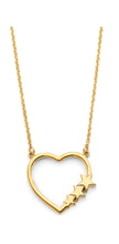 Load image into Gallery viewer, 14K Yellow Gold Open Heart With 3 Stars Necklace