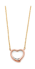 Load image into Gallery viewer, 14K Tri Color Gold CZ Pink Heart Necklace