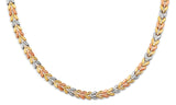 14K Tri Color Gold Stampato Double Face Necklace